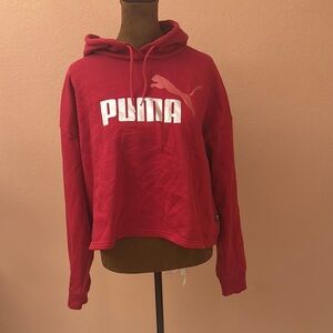 Puma Pink Graphic Crop Hoodie Sweatshirt